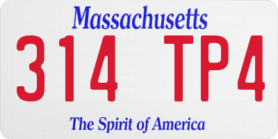 MA license plate 314TP4