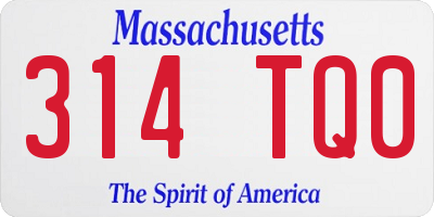 MA license plate 314TQ0