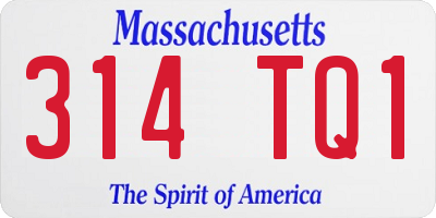 MA license plate 314TQ1