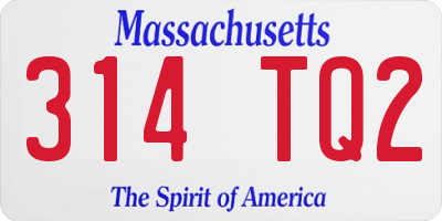 MA license plate 314TQ2