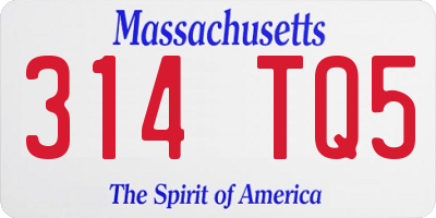 MA license plate 314TQ5