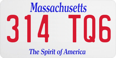 MA license plate 314TQ6