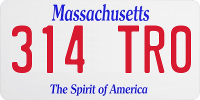 MA license plate 314TR0