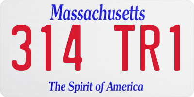 MA license plate 314TR1