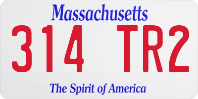 MA license plate 314TR2