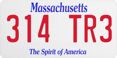 MA license plate 314TR3