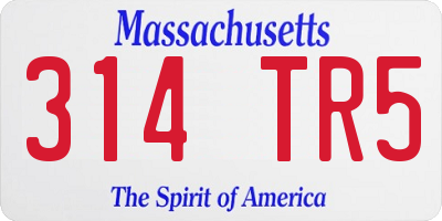 MA license plate 314TR5