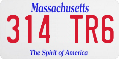 MA license plate 314TR6