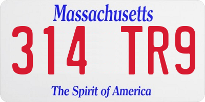 MA license plate 314TR9