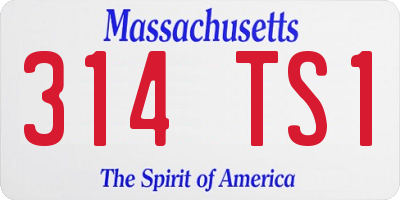 MA license plate 314TS1