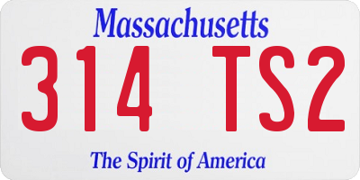 MA license plate 314TS2