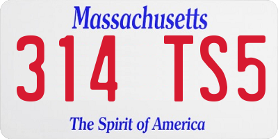 MA license plate 314TS5