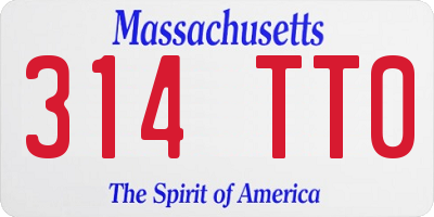 MA license plate 314TT0