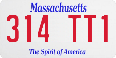 MA license plate 314TT1
