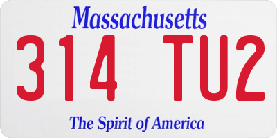 MA license plate 314TU2