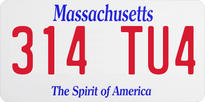 MA license plate 314TU4