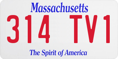 MA license plate 314TV1