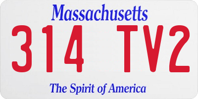 MA license plate 314TV2