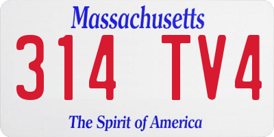 MA license plate 314TV4