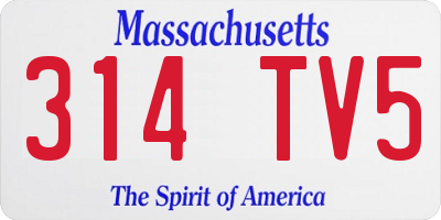MA license plate 314TV5