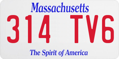 MA license plate 314TV6