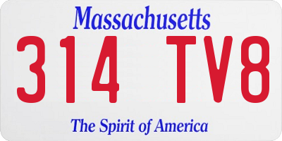 MA license plate 314TV8