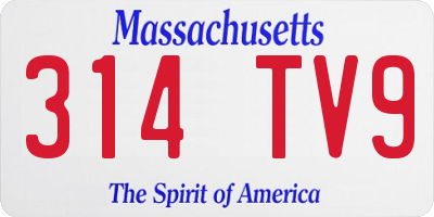 MA license plate 314TV9