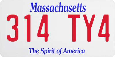 MA license plate 314TY4