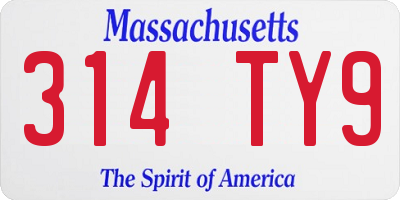 MA license plate 314TY9