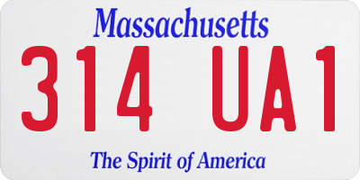 MA license plate 314UA1