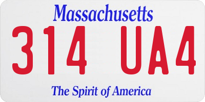 MA license plate 314UA4