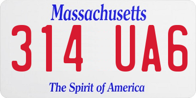 MA license plate 314UA6