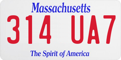 MA license plate 314UA7
