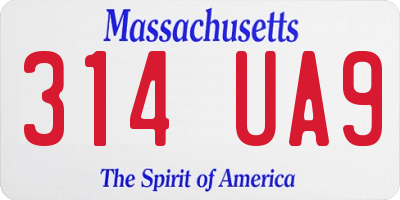 MA license plate 314UA9