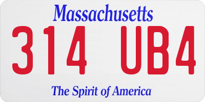 MA license plate 314UB4