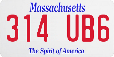 MA license plate 314UB6