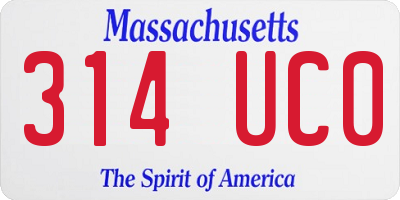 MA license plate 314UC0