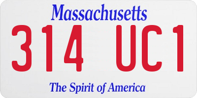 MA license plate 314UC1