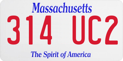 MA license plate 314UC2