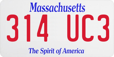 MA license plate 314UC3