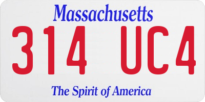 MA license plate 314UC4