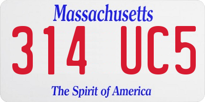 MA license plate 314UC5