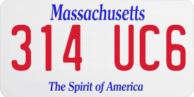 MA license plate 314UC6