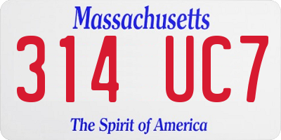 MA license plate 314UC7