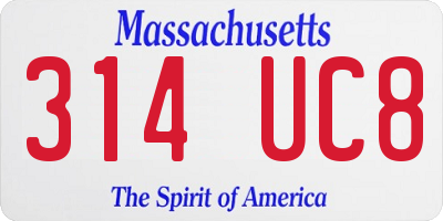 MA license plate 314UC8