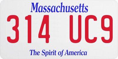 MA license plate 314UC9