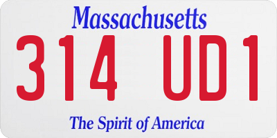MA license plate 314UD1