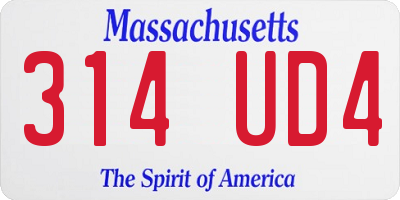 MA license plate 314UD4