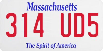 MA license plate 314UD5