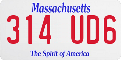 MA license plate 314UD6
